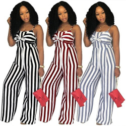 Newly Women Jumpsuit Lady Strap Stripe Romper womens Jumpsuit Bodysuit Bodycon Party streetwear Outfit Clothes