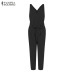 Overalls Womens Jumpsuits 2019 ZANZEA Fashion Linen Pantalon V Neck Sleeveless Playsuits Combinaison Femme Casual Summer Pants