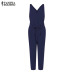 Overalls Womens Jumpsuits 2019 ZANZEA Fashion Linen Pantalon V Neck Sleeveless Playsuits Combinaison Femme Casual Summer Pants