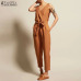 Overalls Womens Jumpsuits 2019 ZANZEA Fashion Linen Pantalon V Neck Sleeveless Playsuits Combinaison Femme Casual Summer Pants