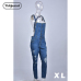 Pickyourlook Women Plus Size Overalls Denim Jumpsuit Blue Fashion Strap Lady Bodysuit Backless Large Size Female Body Rompers