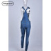 Pickyourlook Women Plus Size Overalls Denim Jumpsuit Blue Fashion Strap Lady Bodysuit Backless Large Size Female Body Rompers