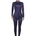 Plaid Print Bodycon Jumpsuit Women Turtleneck Long Sleeve Peplum One Piece Overalls Skinny Party Casual Romper Catsuit Sashes