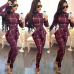 Plaid Print Bodycon Jumpsuit Women Turtleneck Long Sleeve Peplum One Piece Overalls Skinny Party Casual Romper Catsuit Sashes