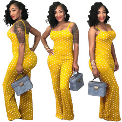 Plus Size Polka Dot Sleeveless Women Jumpsuit Bandeau Strapless Sexy Long Womens Jumpsuit Rompers Outwear S M L XL XXL 3XL