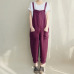 Plus Size ZANZEA 2019 Summer Women Loose Casual Bib Overalls Cotton Linen Rompers Long Jumpsuits Solid Strappy Pockets Dungarees