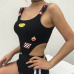 Rapcopter Women High Waist Hollow Out Bodysuit Black Adjustable Strap Tank Bodysuits 95% Cotton Streetwear Rompers Jumpsuit