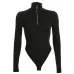 Rapwriter Fashion Letter Front Ring Zipper Turtleneck Skinny Bodysuits Women 2018 Fall Winter Long Sleeve Bodycon Sheer Bodysuit
