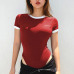 Rapwriter Panelled Letter Embroidery Bodysuit Women 2019 Spring Sexy Stretch Slim O-Neck Short Sleeve Open Crotch body mujer