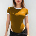 Rapwriter Panelled Letter Embroidery Bodysuit Women 2019 Spring Sexy Stretch Slim O-Neck Short Sleeve Open Crotch body mujer