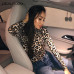 Realpopu Knitted Leopard Printed Jumpsuit Women Turtleneck Short Bodysuit Women Sexy Bodycon Casual Slim Long Sleeve Rompers Top