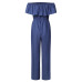 Rompers Womens Jumpsuit 2019 Summer Denim Overalls Sexy Slash Neck Off Shoulder Ruffles Playsuit Plus Size Wide Leg Pants