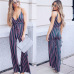 Ruffle striped sexy jumpsuit Boho rompers women wide leg jumpsuit 2018 elegant summer sleeveless jumpsuit with belt streetwear