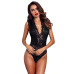 SEBOWEL Sexy Black/Red/White Sleeveless Lace Bodysuit Women Deep-V Hollow-out Bodysuits Feminine Transparent Bodycon Body Tops