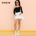 SHEIN Black Highstreet Sexy One Shoulder Solid Asymmetrical Neck Mid Waist Skinny Solid Bodysuit Summer Women Casual Bodysuits