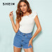 SHEIN Sexy Bodysuit Pink Short Sleeve Mid Waist Party Wear Skinny Bodysuit Flower Applique Off the Shoulder Bodysuit