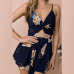 Sexy Bodysuit Floral Print Women Rompers Top Jumpsuit Playsuit Body Feminino Bohemian Casual Summer Boho Clothes Overall Tops