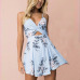 Sexy Bodysuit Floral Print Women Rompers Top Jumpsuit Playsuit Body Feminino Bohemian Casual Summer Boho Clothes Overall Tops