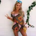 Sexy Bodysuit Floral Print Women Rompers Top Jumpsuit Playsuit Body Feminino Bohemian Casual Summer Boho Clothes Overall Tops