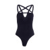 Sexy Gothic Women Jumpsuits Backless Cross Strap Front Design Hollow Out Pentagram Romper Black Sleeveless Slim Cami Bodysuit