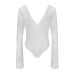 Sexy Lace Bodysuit Flare Sleeve Rompers Womens Jumpsuit Deep V Neck Bodycon Jumpsuits Women Playsuit Overalls Macacao Feminino