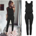 Sexy Sleeveless jumpsuit women long romper 2019 New summer women lady Fashion jumpsuit coveralls sexy female Black Bow jumpsuits