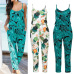 Sexy Sleeveless jumpsuit women long romper 2019 summer lady Fashion floral trousers beach jumpsuit coveralls sexy female frock