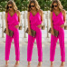 Sexy Women Off Shoulder Jumpsuit  Rompers spaghetti strap wide legs Bodycon Jumpsuit 3 Colors Solid Romper Trousers