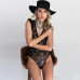 Sexy Women Skinny hollow out black white jumpsuit lace bodysuit body feminino overalls playsuit