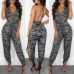 Sexy Women V-Neck Print Backless Bodycon Jumpsuit Playsuit Party Wide Leg Long Trousers Romper Casual Clubwear US