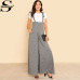 Sheinside Self Tie Strap Wide Leg Jumpsuit Grey Sleeveless High Waist Office Ladies Workwear Jumpsuit Women Elegant Jumpsuit