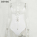 Sibybo Sexy Lace Up Bodysuit Women 2019 Summer Backless Deep V Neck Slim Playsuit Bodycon Rompers Womens Jumpsuit Overalls Tops