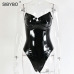 Sibybo Strapless PU Leather Sexy Bodysuit Women Off Shoulder Skinny Summer Women Rompers Backless Beach Casual Women Jumpsuit