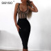 Sibybo Striped Print Skinny Summer Bodysuit Women Sleeveless O-Neck Sexy Romper Women Beach Casual Ladies Bodysuit Jumpsuit