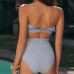 Simplee Ruffle Striped high waist women bathing suit Push up padded intimates female sexy swimwear Retro beach 2 pieces bodysuit