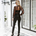 Simplee Sexy lace women jumpsuit romper Black mesh long sleeve jumpsuit 2018 Elegant summer jumpsuit overalls casual streetwear