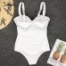 Simplee Sexy v-neck push up women bodysuit Strap solid white bodysuit female romper jumpsuit One-piece summer beach playsuit