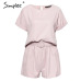 Simplee Solid co-ordinat jumpsuit romper Women casual streetwear overalls playsuit Ladies top shirt overalls short jumpsuit 2019