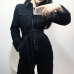 Streetwear Sashes Rompers Women Long Sleeve Jumpsuit Combinaison Femme Autumn White Black Ladies Casual Pockets Cargo Overalls