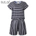 Striped Loose Playsuits Bodysuit Rompers Women Summer 2019 Casual Beach Jumpsuit Shorts Short Sleeve Elegant Overalls For Women