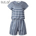 Striped Loose Playsuits Bodysuit Rompers Women Summer 2019 Casual Beach Jumpsuit Shorts Short Sleeve Elegant Overalls For Women