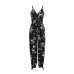 Summer Jumpsuit Sexy Deep V Neck Sleelveless Floral Printing Split Ankle Length Jumpsuit Women Summer Clothes