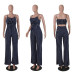 Summer New Blue Bodycon Backless Stripe Jumpsuits Women Sexy Party Clubwear Jumpsuits Casual Bowtie Overalls Jumpsuit Plus Size