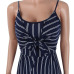 Summer New Blue Bodycon Backless Stripe Jumpsuits Women Sexy Party Clubwear Jumpsuits Casual Bowtie Overalls Jumpsuit Plus Size