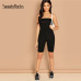 SweatyRocks Black Skinny Glitter Strapless Tube Romper Sleeveless Streetwear Female 2019 Women Bodycon Playsuits and jumpsuits