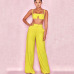 Tobinoone Slim Jumpsuit Women Sexy Slash Neck Bodycon Women Rompers crop trop and pants 2018 Summer Festival two piece Jumpsuit