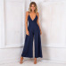 VIEUNSTA 17 Colors Women Strap Backless Long Jumpsuits 2018 New Fashion Back Bow Flare Leg Playsuit Summer Beach Loose Jumpsuit