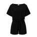 VIEUNSTA Summer Beach Romper Women New Fashion Belted Elegant Office Overalls Casual O Neck Short Sleeve Jumpsuit Solid Playsuit