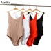 Vadim women Sexy backless slim bodysuits sleeveless sheath playsuits female casual party stretchy solid chic top blusas KA602