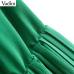 Vadim women chiffon green pleated jumpsuits elastic waist ruffles sleeveless backless rompers female solid chic playsuits KA615